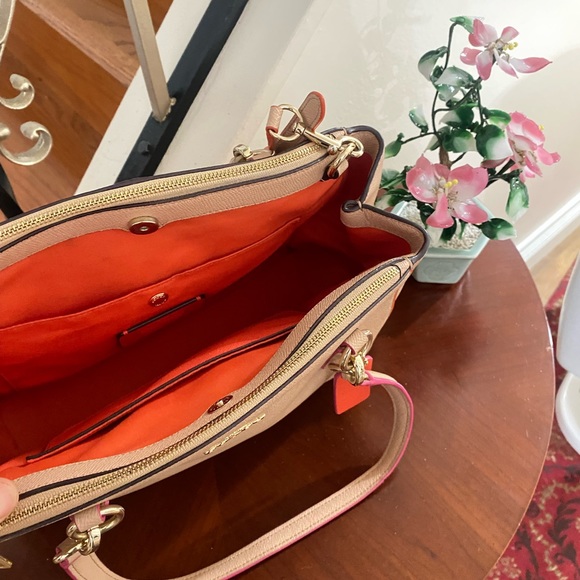 Coach White Large Leather Satchel Shoulder Bag - Picture 6 of 7